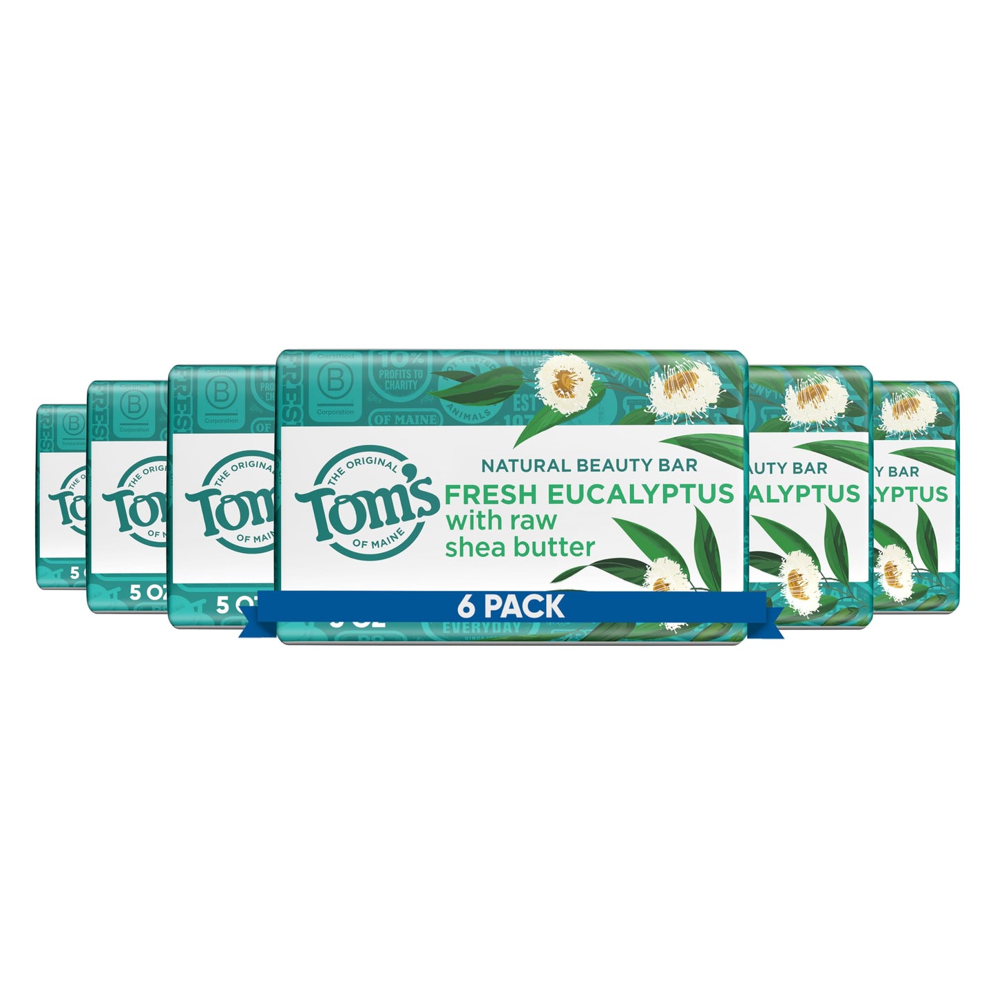 Tom’s of Maine Moisturizing Natural Beauty Bar Soap For Women and Men, Fresh Eucalyptus, 5 oz Bar (Pack of 6) Beauty & Personal Care Tom's of Maine