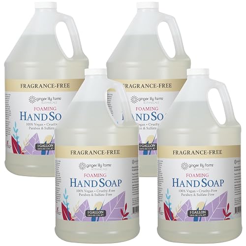 Ginger Lily Farms Botanicals All-Purpose Foaming Hand Soap Refill, Fragrance Free, 100% Vegan & Cruelty-Free, Unscented, 1 Gallon (Pack of 4) Beauty & Personal Care Ginger Lily Farms