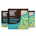 Every Man Jack Cold Processed Mens Bar Soap - Tropical Caribbean Coconut Scent - Deeply Cleans & Hydrates w/Naturally Derived Ingredients - (3 Pack) Beauty & Personal Care Every Man Jack