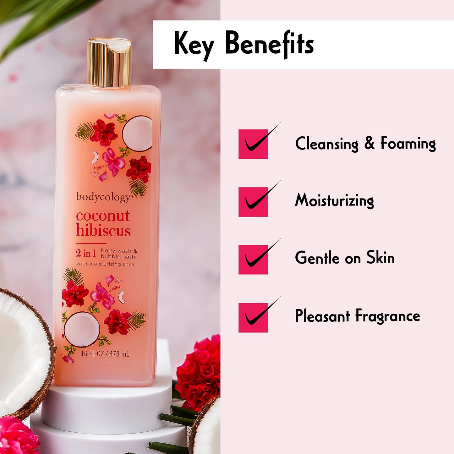 Bodycology Coconut Hibiscus Moisturizing Body Wash for Women, 16 Ounce Beauty & Personal Care Bodycology