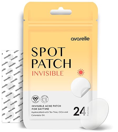 AVARELLE Invisible Acne Spot Patch (24 Count) Ultra Thin Hydrocolloid Spot Sticker for Day Time Acne l For Covering Zits & Blemish with Calendula Beauty & Personal Care AVARELLE