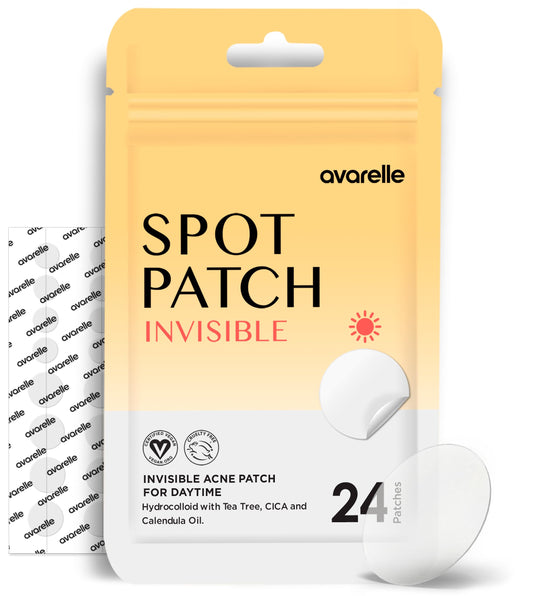 AVARELLE Invisible Acne Spot Patch (24 Count) Ultra Thin Hydrocolloid Spot Sticker for Day Time Acne l For Covering Zits & Blemish with Calendula Beauty & Personal Care AVARELLE