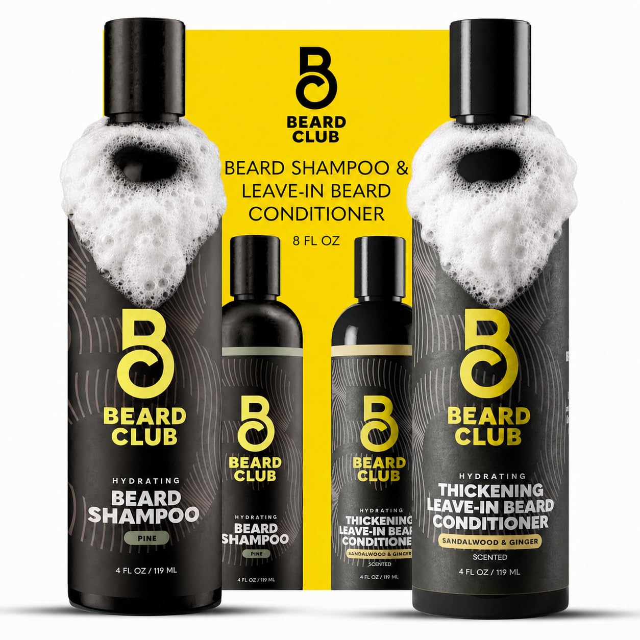 The Beard Club Beard Wash and Conditioner Set - Facial Hair Shampoo & Leave-In Conditioner for Men - Hydrating, Softener Mens Face Wash Grooming Care Beauty and Personal Care The Beard Club