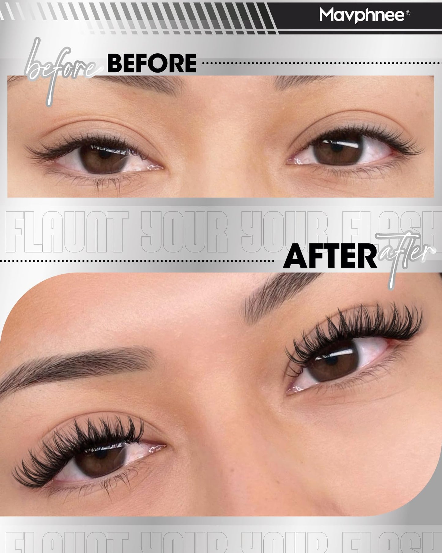 Flaunt Lash Clusters 12MM Only Eyelash Clutsers Wispy Wet Set Individual Lash Extensions CD-Curly Natural Eyelash Extensions, Effortless Application Beauty and Personal Care Mavphnee