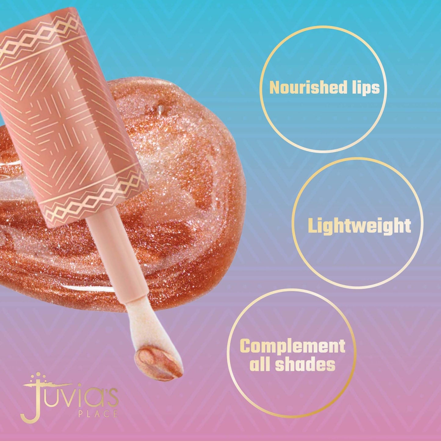 Juvia's Place Nubian Earth Glass Gloss Lip Gloss Oasis - Non-sticky Lip Makeup, Hydrating, Tinted Lip Gloss, Shine & Glow Lip Makeup, Beauty & Beauty & Personal Care Juvia's Place