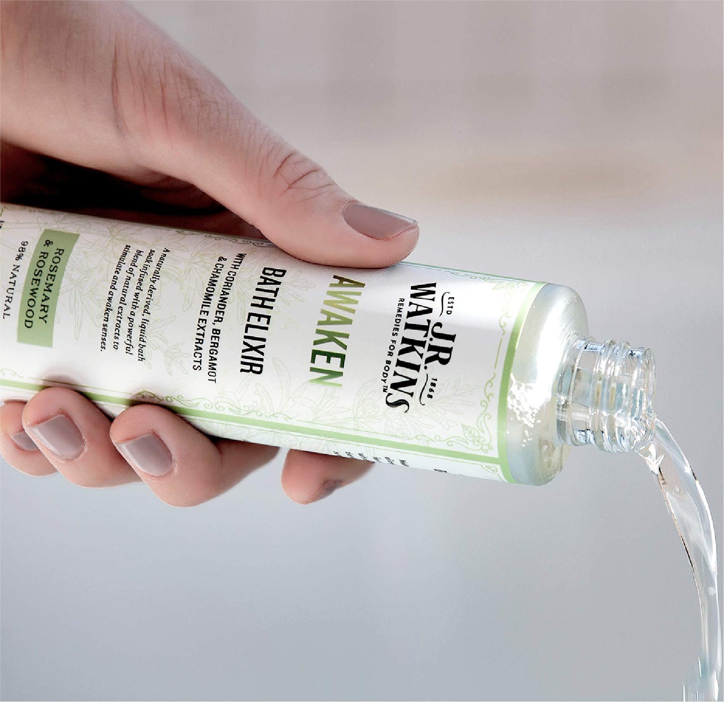 J.R. Watkins Awaken Bath Elixir, Liquid Bath Soak, Rosemary & Rosewood with Natural Extracts, No Salt, No Residue, 6 oz Beauty and Personal Care J.R. Watkins