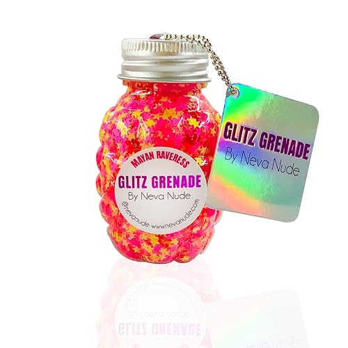 Neva Nude Face and Body Glitter Keychain - Chunky Glitter in Aloe for Festivals, Raves, and More | Cosmetic Grade | Super Sparkly (Mayan Raveress NEON Beauty & Personal Care Neva Nude