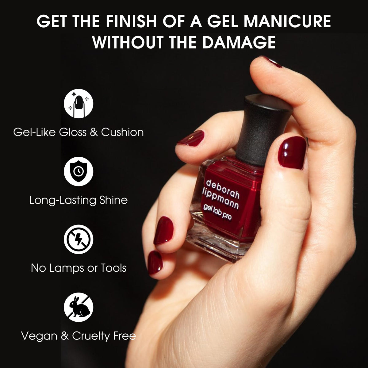 Deborah Lippmann Gel Lab Pro Nail Polish Treatment Enriched for Health, Wear, and Shine No Animal Testing, 21 Free, Vegan Red and Purple Colors Beauty & Personal Care Deborah Lippmann