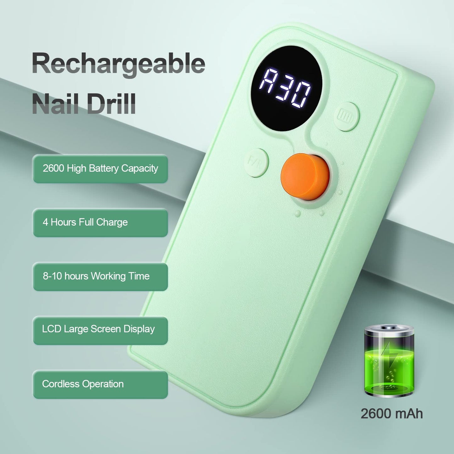 Professional Portable Nail Drill Kit Rechargeable Nail Machine Electric Cordless E-File Nail Drill Set with 7 Nail Bits, Manicure Pedicure Tool Beauty & Personal Care HUGMAPLEPRO
