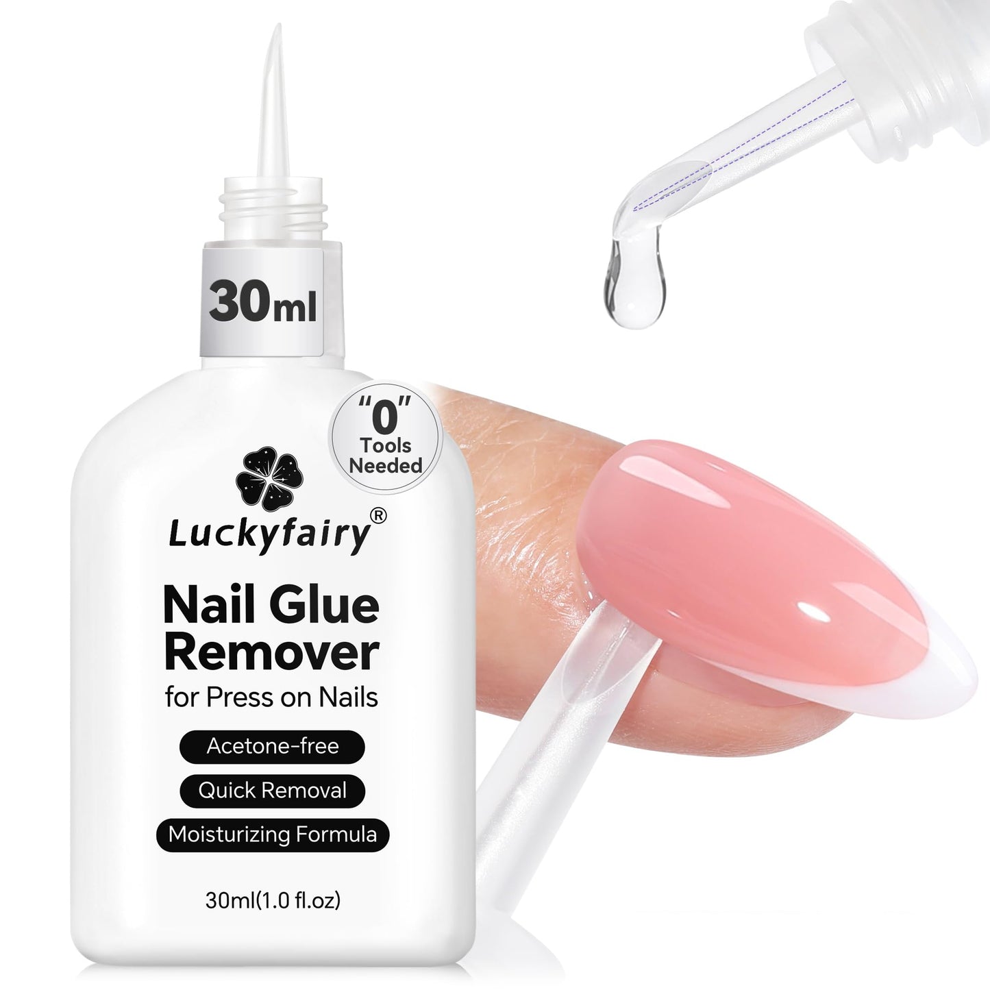 Luckyfairy 30ml Nail Glue Remover: Multi-functional Press On Nail Remover, Gentle Non-Acetone Nail Polish Remover for Gel Nails Tips, Quick Easy Beauty and Personal Care Luckyfairy Default Title