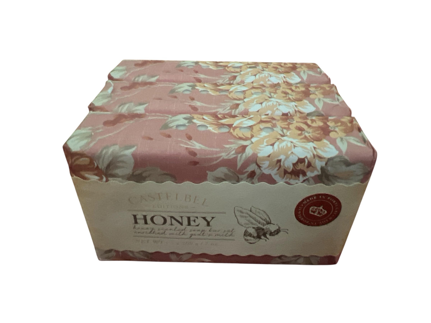 Castelbel Honey Soap Bars (3x 7oz) - Floral Design Packaging, Natural Ingredients Beauty & Personal Care Castelbel