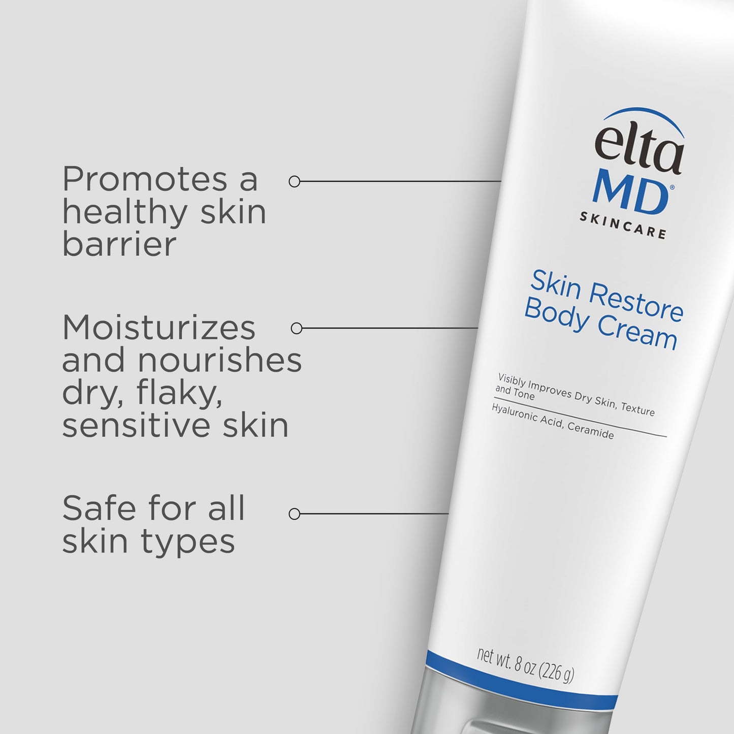 EltaMD Skin Restore Body Cream, Fragrance-Free Lotion for Women with Hyaluronic Acid and Niacinamide, Body Moisturizer, 8 oz Tube Beauty & Personal Care EltaMD