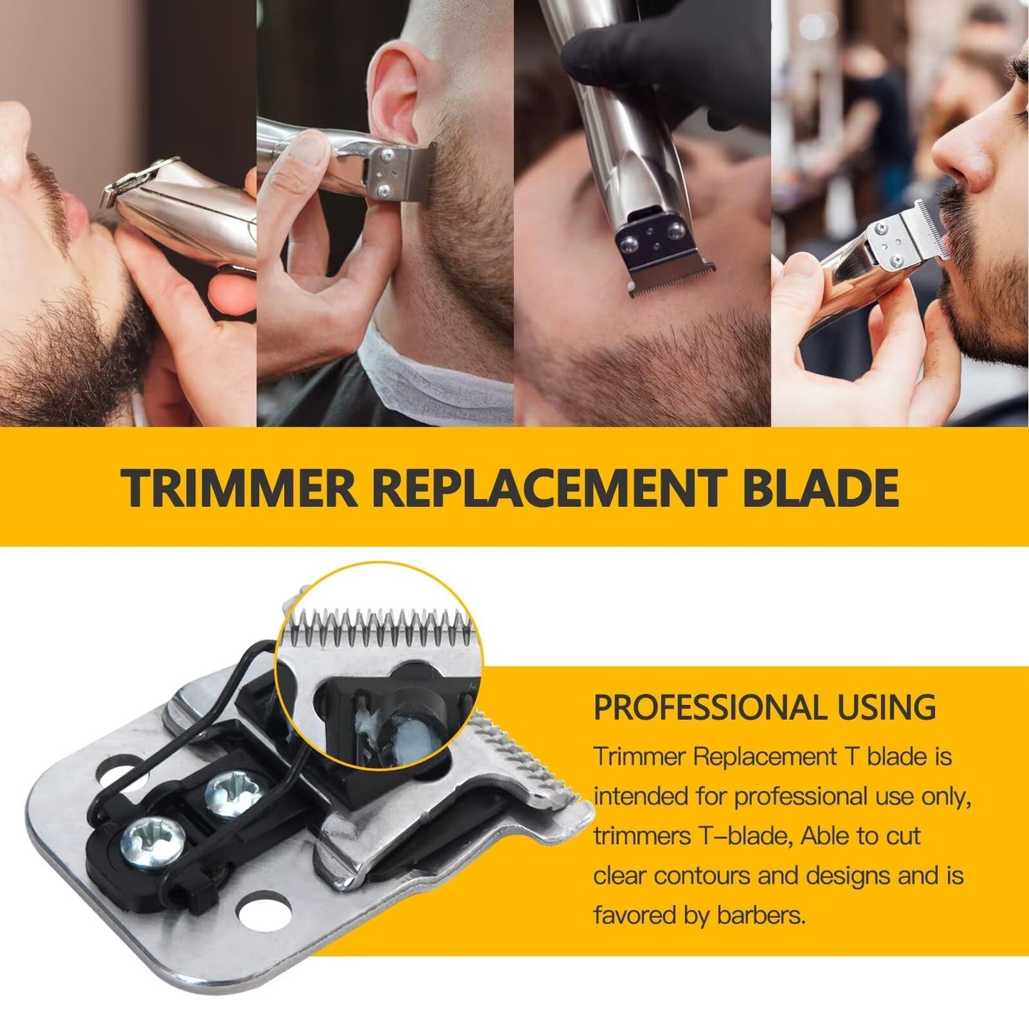 JRSHOME Trimmer Replacement T Blade Set Ceramic Blade Carbon Steel Blade Set for D8 SlimLine Pro Li Andis Hair Clipper Trimmer, #32105 D7#32655 Beauty and Personal Care JRSHOME