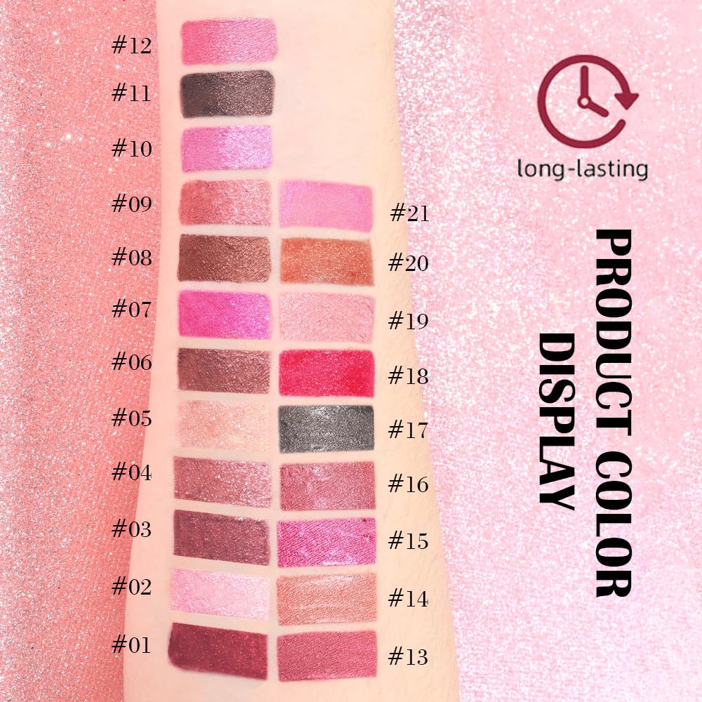 Kaely 2-in-1 Mauve Pink Metallic Lipstick and Lip Liner, Shimmer Liquid Metallic Lipsticks for Women, Glitter Lip Gloss Stain Long Lasting Waterproof Beauty and Personal Care Kaely