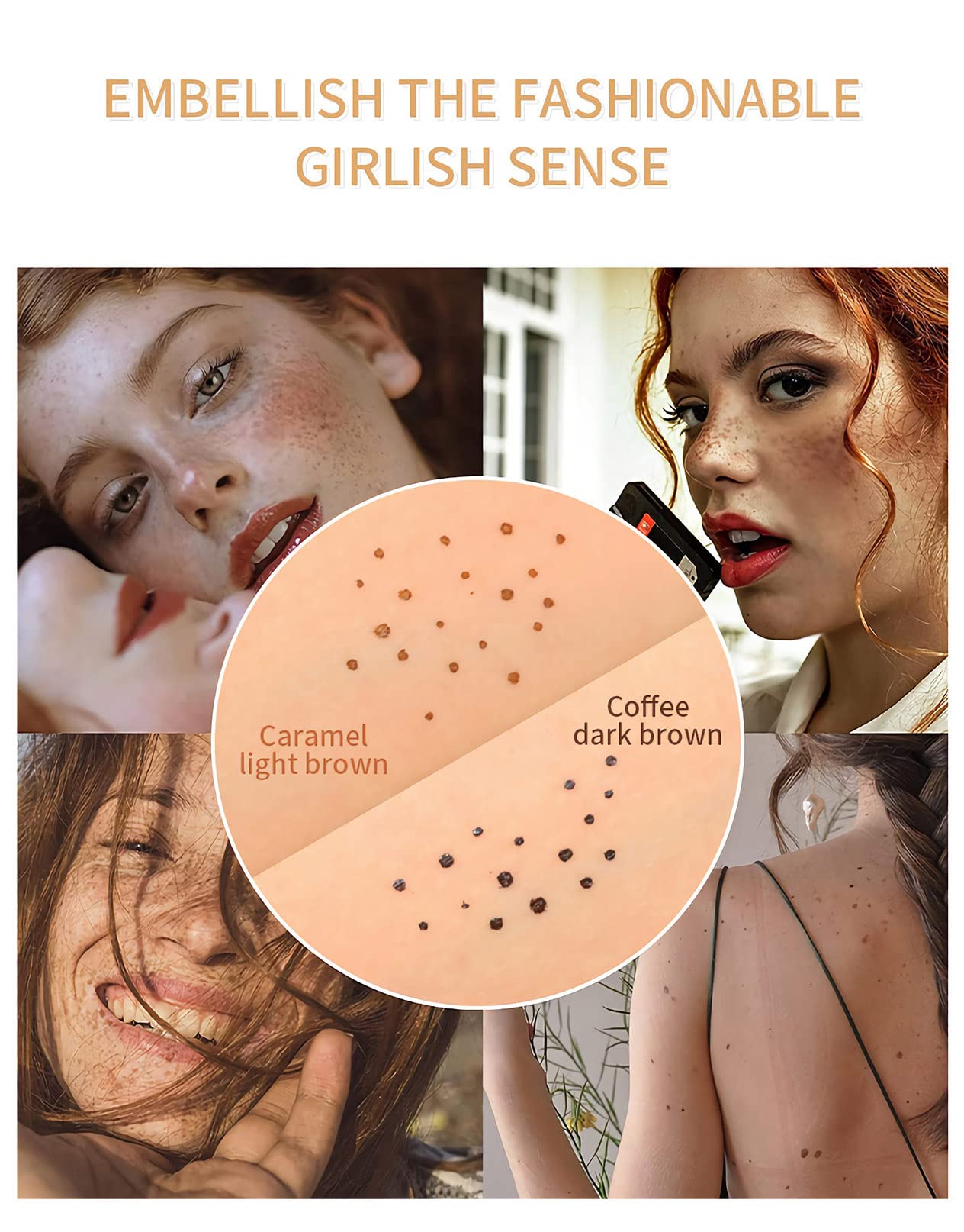 SUMEITANG Lifelike Freckle Pen - 2 Colors (Light Brown & Dark Brown), Waterproof, Quick Dry, Soft Dot, Natural, Magic Fake Freckles Makeup Pen Beauty & Personal Care SUMEITANG
