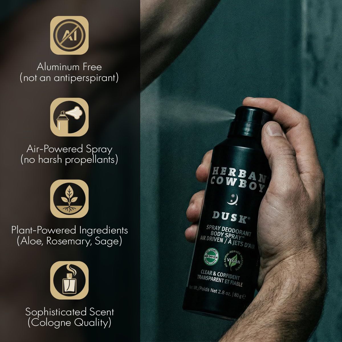 Herban Cowboy Dusk Body Spray Deodorant with Hints of Cedar, Lavendar, Lime, and Sandalwood (2.8 oz) Beauty and Personal Care Herban Cowboy