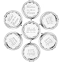 Silver Wedding Bridesmaid Proposal Set - 7 Compact Pocket Mirrors: Bride, Maid of Honor, Matron of Honor, 4 Bridesmaid Mirrors Beauty & Personal Care SFHMTL