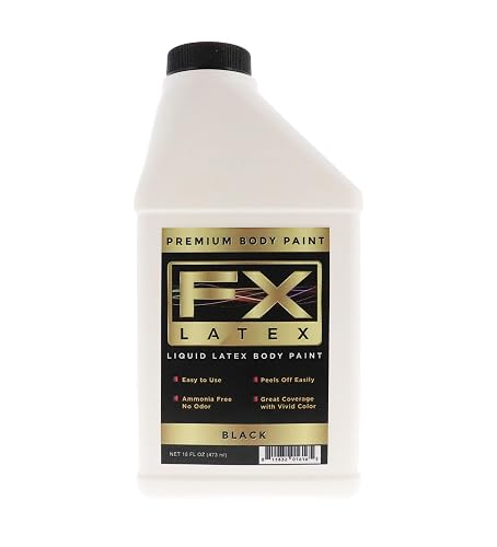 Black 16 oz - Liquid Latex Body and Face Paint, for Kids and Adults Beauty & Personal Care Liquid Latex Fashions
