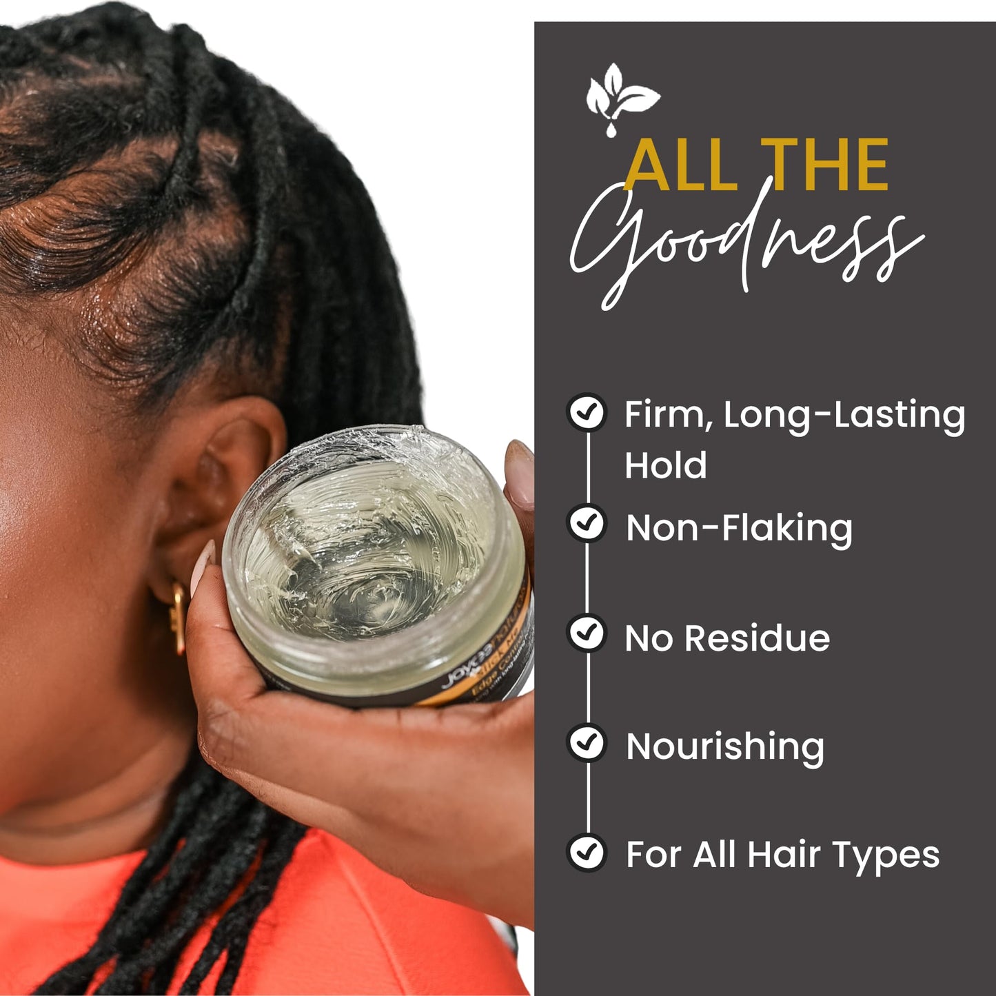 Jaycee Naturals Slick Me Edge Control for 4C Hair - Water-Based Hair Gel Firm Hold for Textured Hair, Locs, Braids & Updos - Long-Lasting Hold, No Beauty & Personal Care Jaycee Naturals