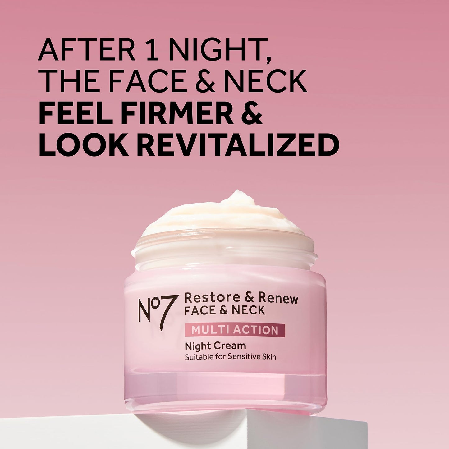 No7 Restore & Renew Multi Action Night Cream for Face & Neck - Nighttime Face Moisturizer with Collagen Peptides - Anti Aging Skin Care for Crepey Beauty & Personal Care No7