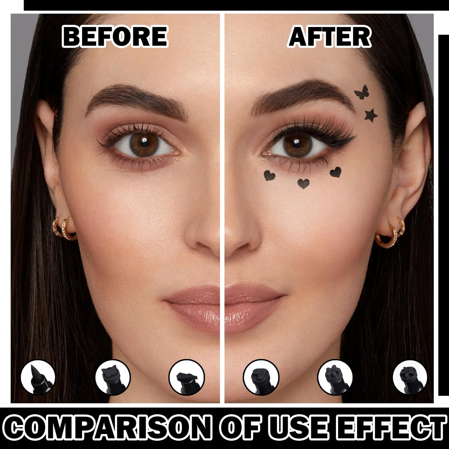 5PCS Black Liquid Eyeliner Stamps Set,Double-side Winged Eyeliner Stencil Pen,Waterproof Long Lasting Eye Liners Stamp Eyeliner Pencil Tattoo Makeup Beauty & Personal Care WENJLYJ
