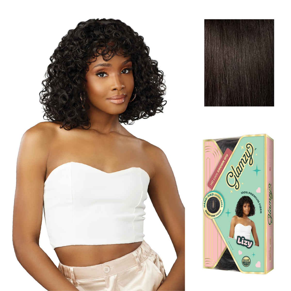 Sensationnel Glamzy Lace Crown Wig-Lizy, 2 DARKBROWN