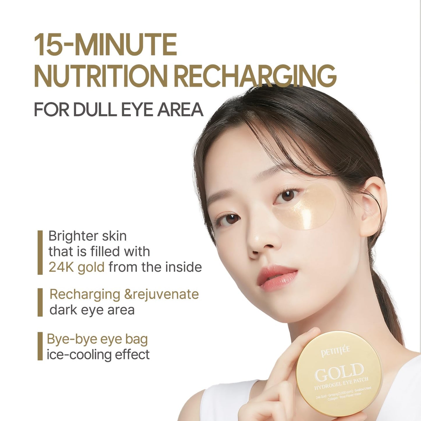 Petitfee Gold Hydrogel Eye Patch 60ea (30pairs) - 24k Gold Eye Mask for Moisturizing, Glowy Skin, Hydrating, Skin Elasticity, Youthful Complexion Beauty & Personal Care South of France