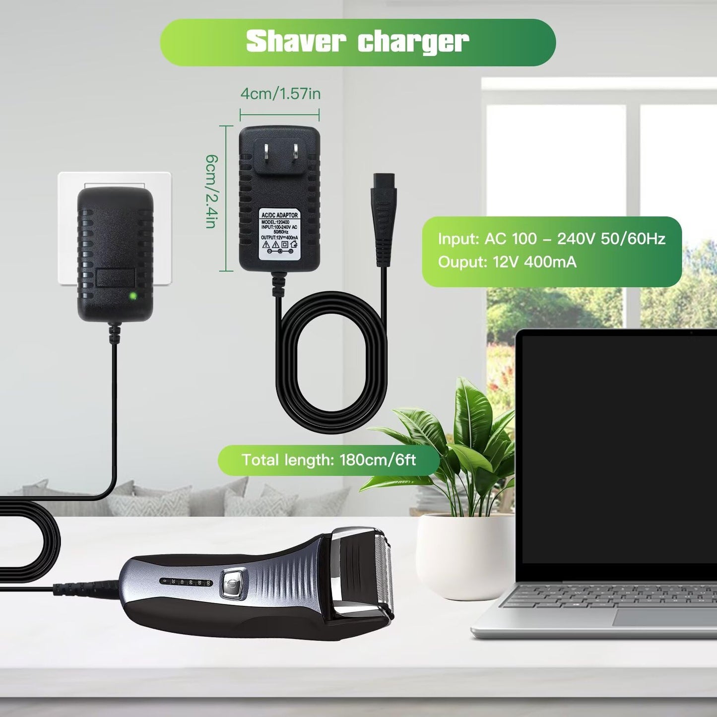 WELURE Charger Replacement for Remington Shaver Electric Razor Power Cord Adapter Fits Models R800, R825, R1000, R4-5150, R5130 (1.5m) Beauty and Personal Care WELURE