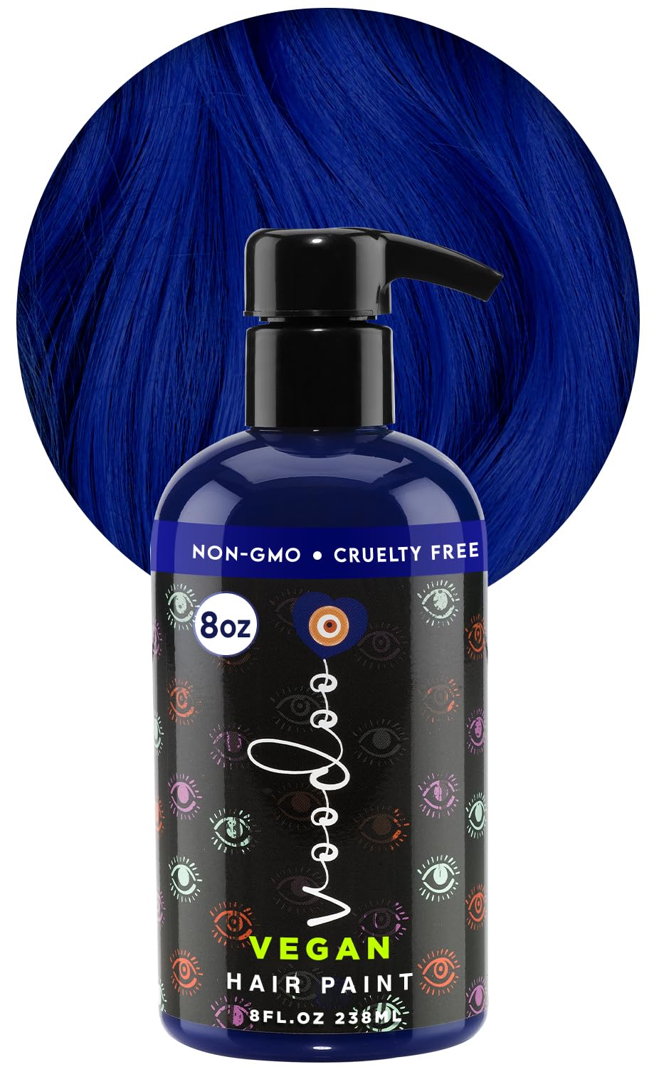 MOEHAIR Semi-Permanent Hair Color | Dark Blue Hair Dye 8 Oz | No Ammonia, Sulfate or Paraben | Vegan & Cruelty-Free | Voodoo Serenity Blue Hair Color Beauty & Personal Care MOEHAIR