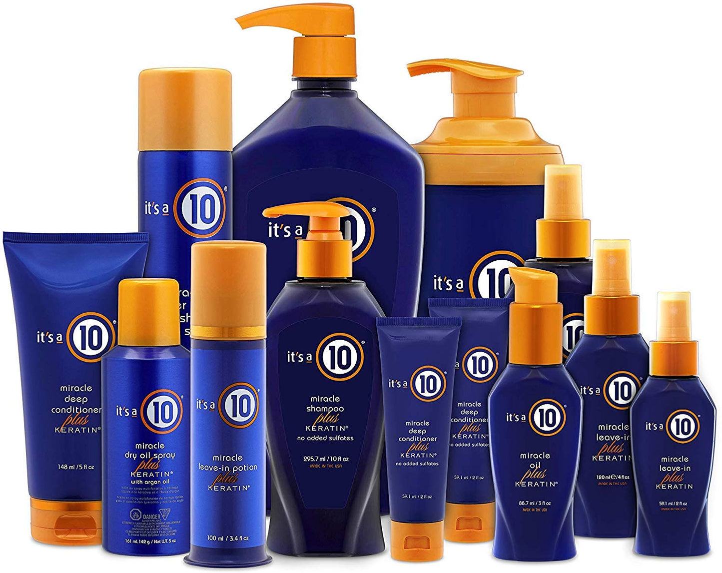 Its A 10 + Keratin Mir Le Size 2z Its A 10 + Miracle Leave-In Plus Keratin, 2 Fl. Oz (Pack of 4) Beauty & Personal Care It's a 10 Haircare