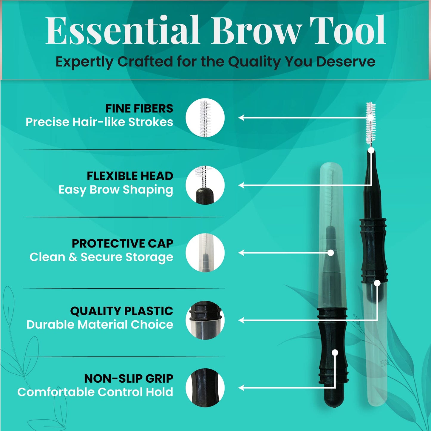 100pcs Mini Spooly Brow Lifter Brush with Cap - 3R Factory Precision Brow Spoolie for Eyebrow Laminating, Comb with Detail Spoolie Brush Beauty & Personal Care 3R Factory