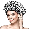 mikimini Large Shower Cap for Women Long Hair, Reusable, Double Layers Waterproof Large Bathing Shower Hat with Soft Comfortable PEVA Lining Beauty & Personal Care mikimini