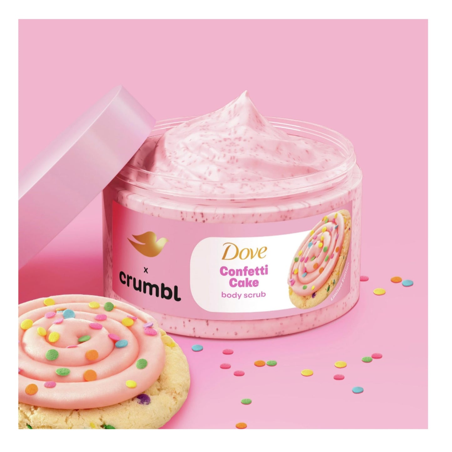 Dove Moisturizing Confetti Cake Body Wash & Scrub Combo, 20oz Wash + 15oz Scrub, Limited Edition, Paraben & Sulfate Free, For Body, Improves Skin Beauty & Personal Care Dove