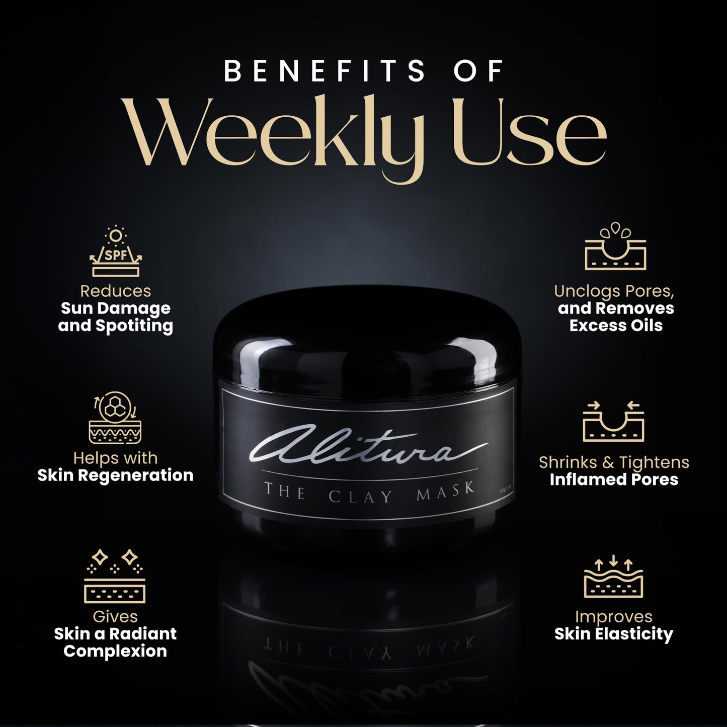 Alitura Clay Face Mask - Exfoliating, Hydrating & Anti-Aging Facial Mask with Vitamin C & Pearl Powder - Pore Cleansing Face Mask for Acne, Blackheads Beauty & Personal Care Alitura