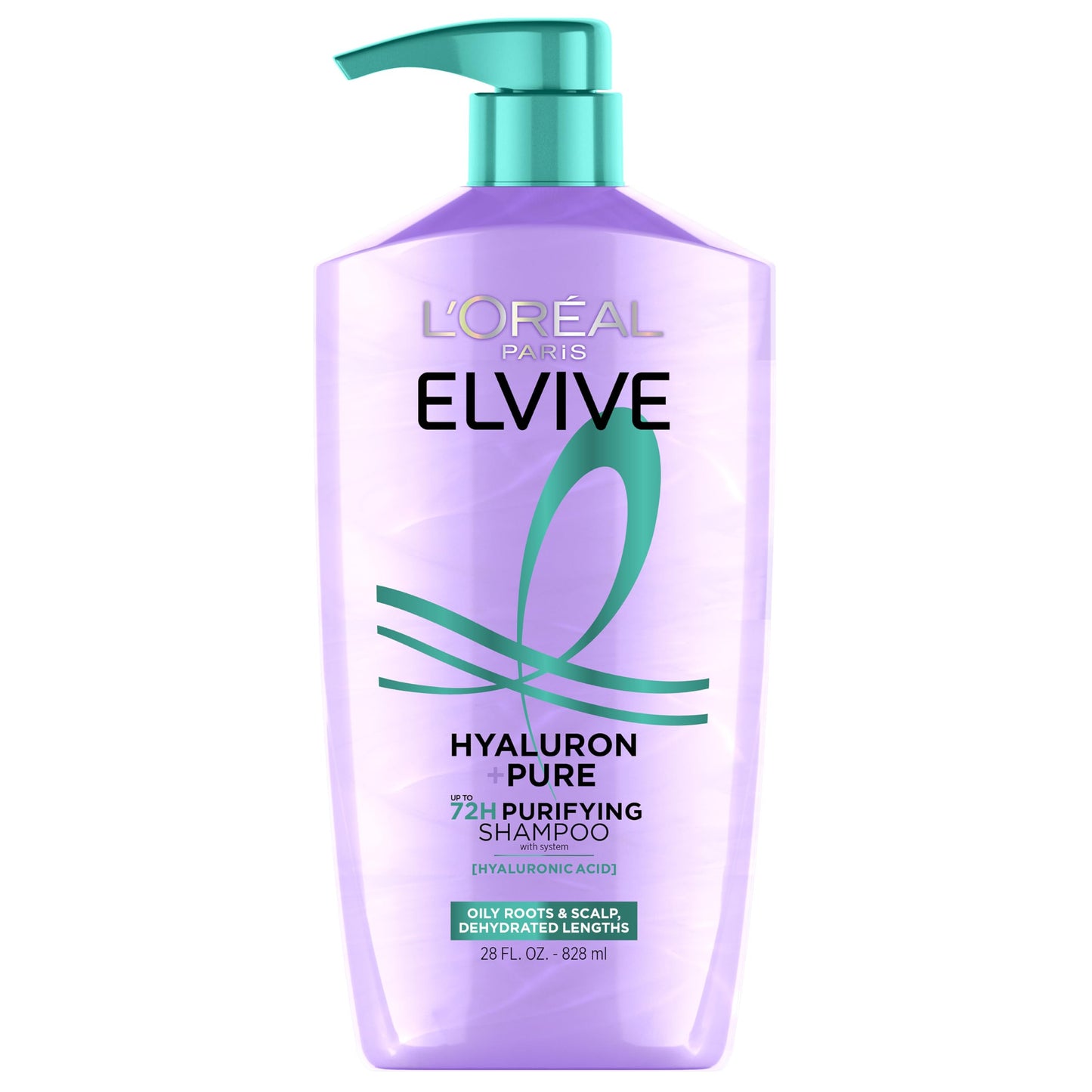 L'Oreal Paris Elvive Hyaluron + Pure 72H Purifying Shampoo for Oily Hair, Clarifying Shampoo with Salicylic Acid and Hyaluronic Acid, 28 Fl Oz Beauty & Personal Care L'Oreal Paris