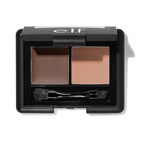 e.l.f. Eyebrow Kit, Brow Powder and Wax Duo, Long Lasting, Fuller, Thicker, Brush Included, 0.3 Oz, Dark, 1 Count Beauty & Personal Care e.l.f.