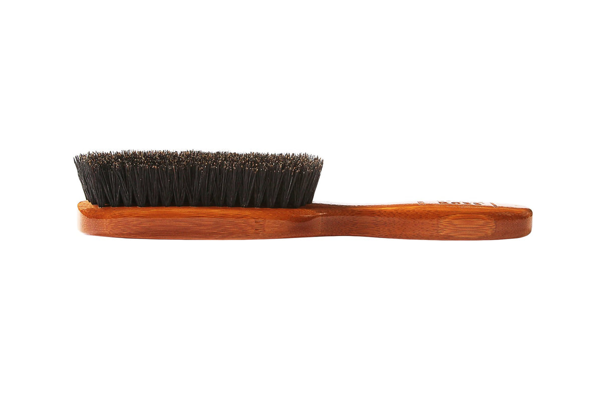 Classic Men's Club (Soft) Wild Boar Bristles Light Wood or Acrylic Handle Gentle Bass Brushes (1 Brush), white (153S)