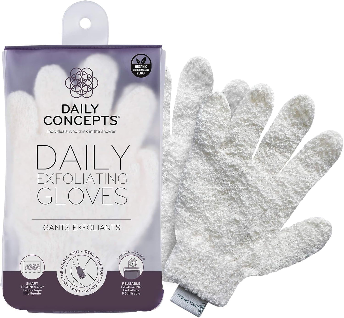 Daily Exfoliating Gloves, Reusable Packaging, Created to Instantly Polish and Remove Any Roughness Away While Increasing Blood Circulation Beauty and Personal Care DAILY CONCEPTS