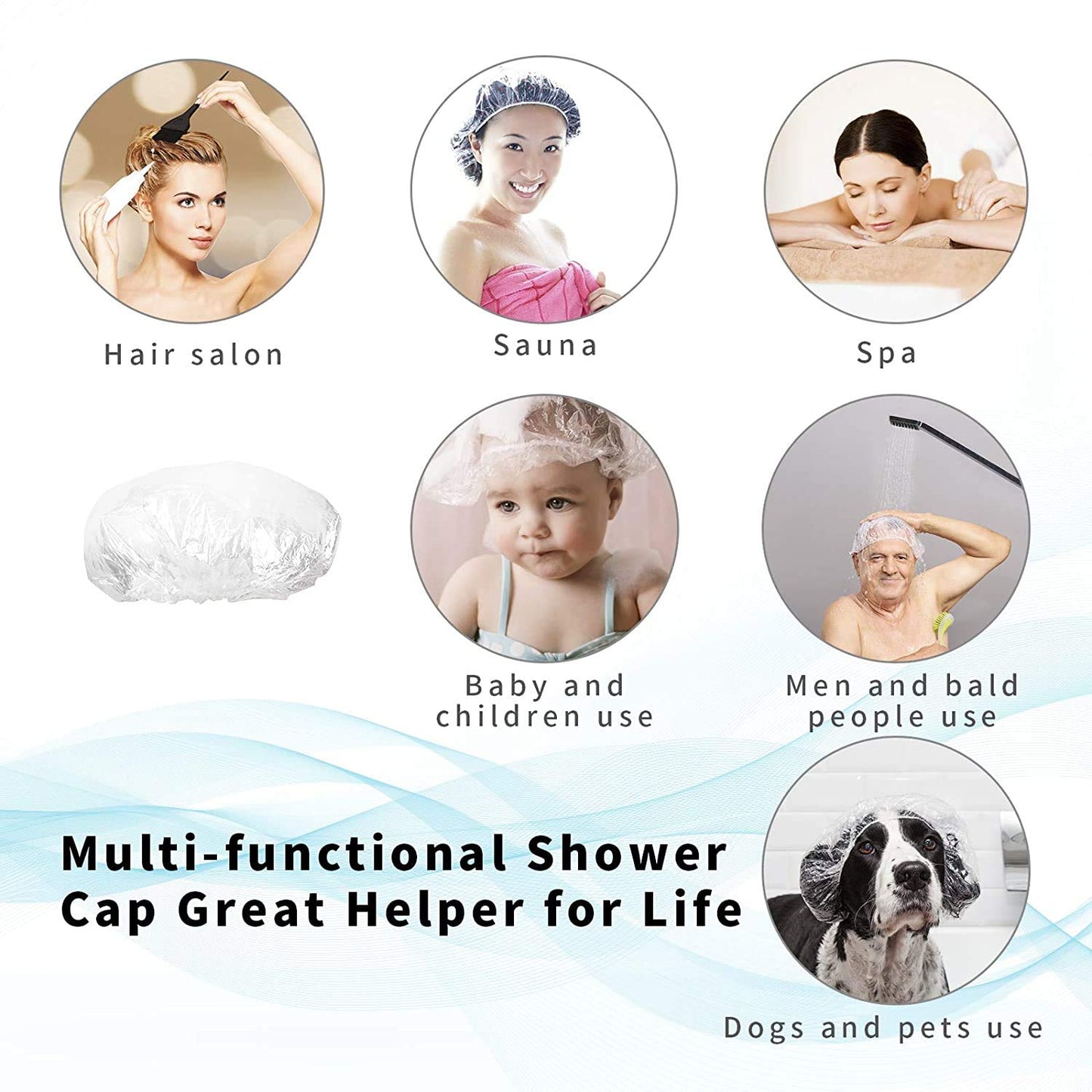 30pcs Disposable Shower Caps - Multi-Purpose Thickening Elastic Bath Cap Plastic Waterproof Clear Shower Cap Bath Shower Caps Women Spa,Men Hair Beauty and Personal Care AIDIQIU