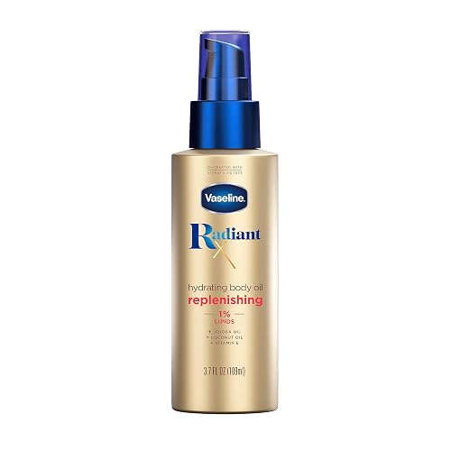 Vaseline Radiant X Replenishing and Hydrating Body Oil with 1% Lipids, Jojoba Oil, Coconut Oil, & Vitamin E 3.7 oz Beauty & Personal Care Vaseline