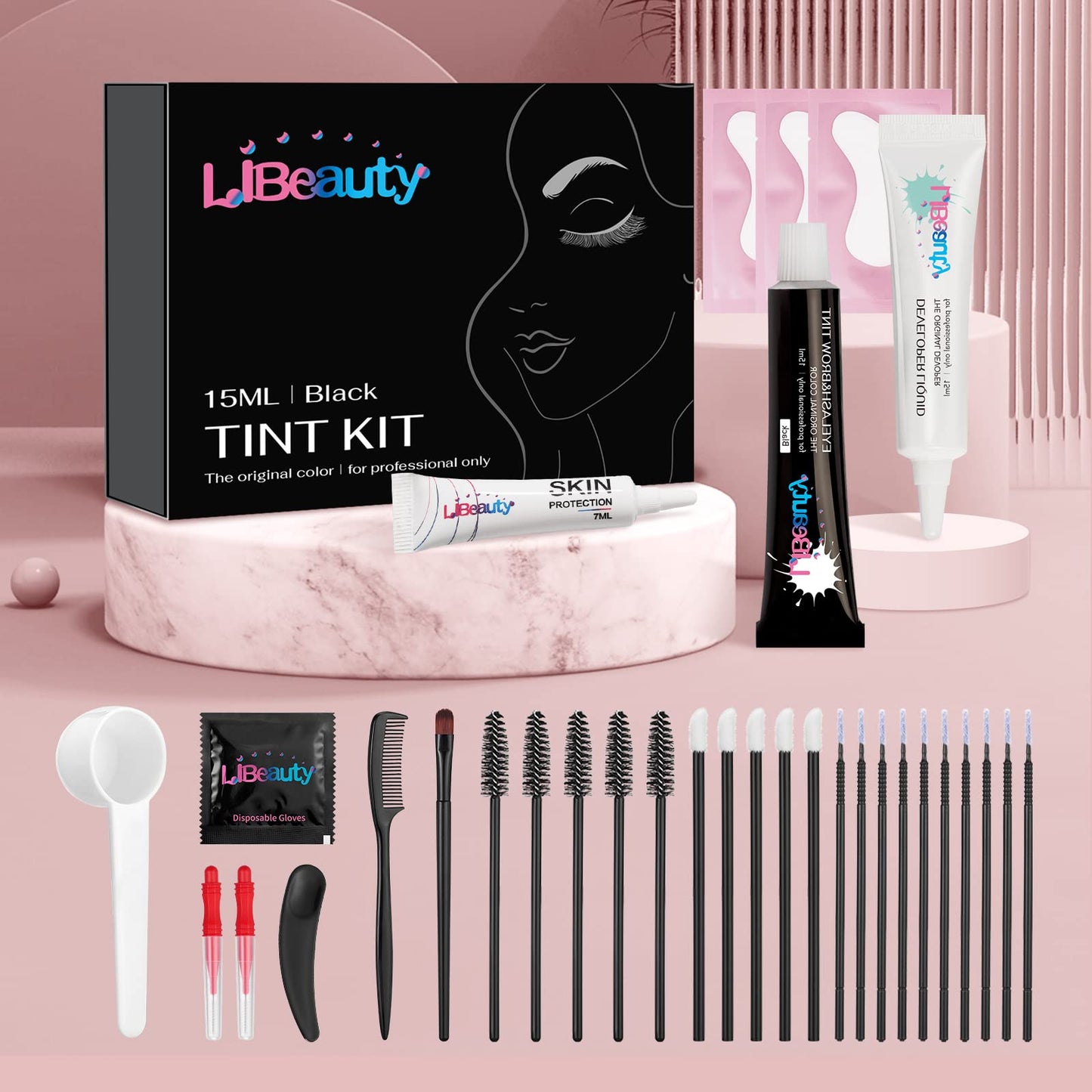Libeauty Lash Color Kit Black Eyelash Color Volumizing Eyebrow Hair Coloring Kit DIY Use At Salon Or Home Natural Eyelash Treatment Beauty & Personal Care Libeauty