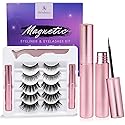Magnetic Eyelashes with Applicator: 5 Pairs Reusable Natural & Glam Lashes, Lightweight Magnetic Liner, Beginner-Friendly, No Glue Needed, Waterproof Beauty & Personal Care Arishine