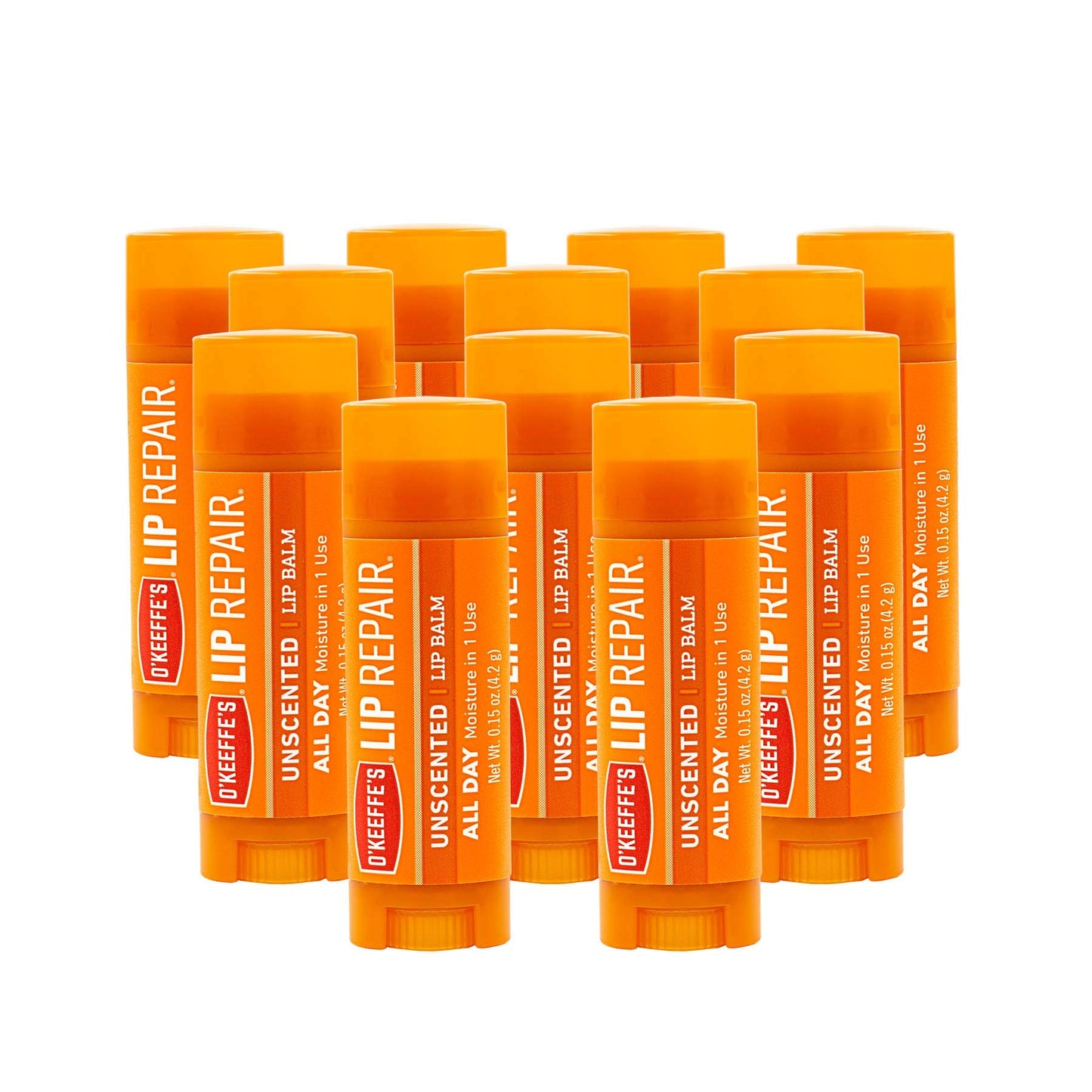 O'Keeffe's Unscented Lip Repair Lip Balm for Dry, Cracked Lips, Stick, (Pack of 12) Beauty and Personal Care O'Keeffe's