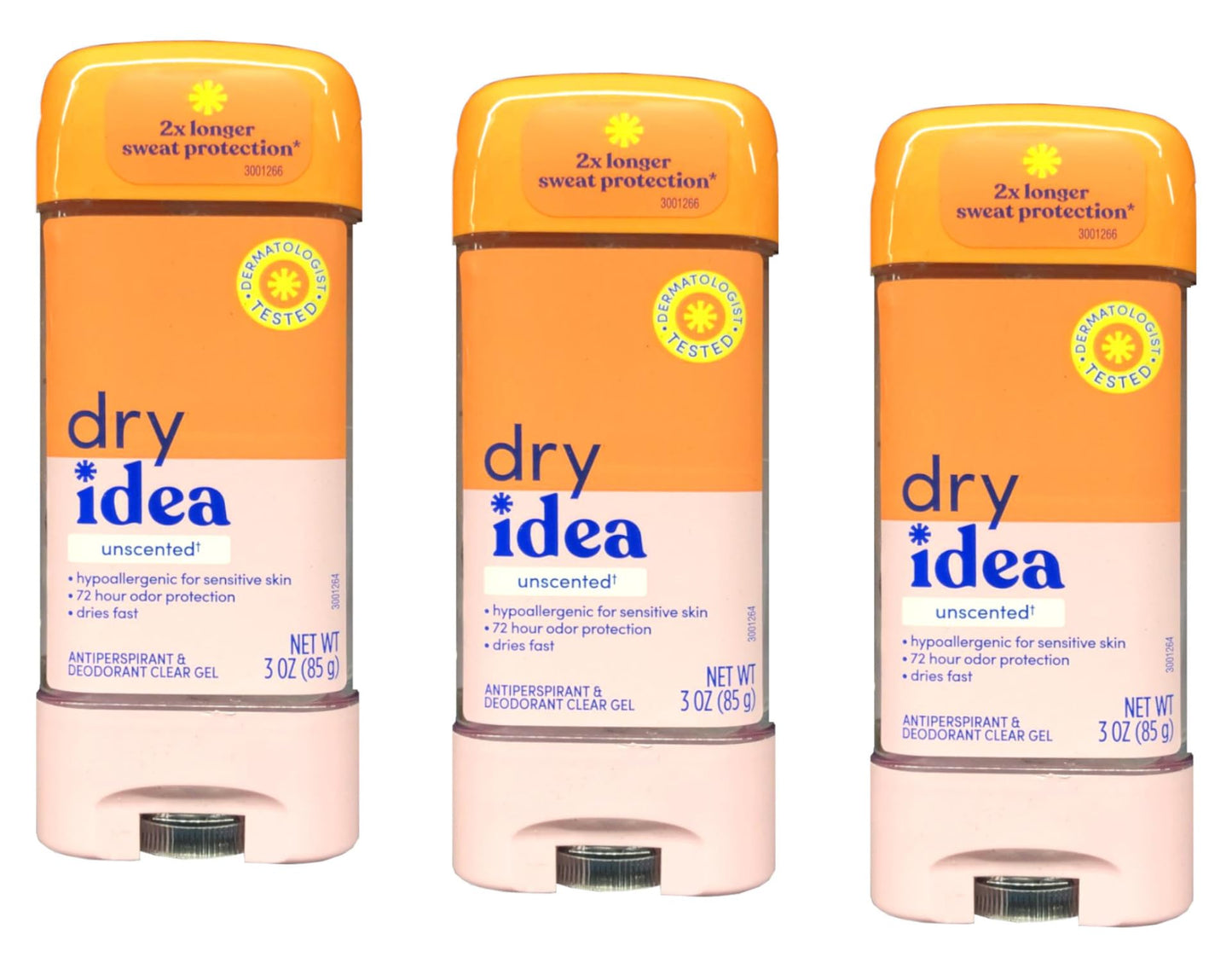 Dry Idea Unscented Gel Antiperspirant Deodorant 3 Ounce (Pack of 3) Beauty and Personal Care Dry Idea