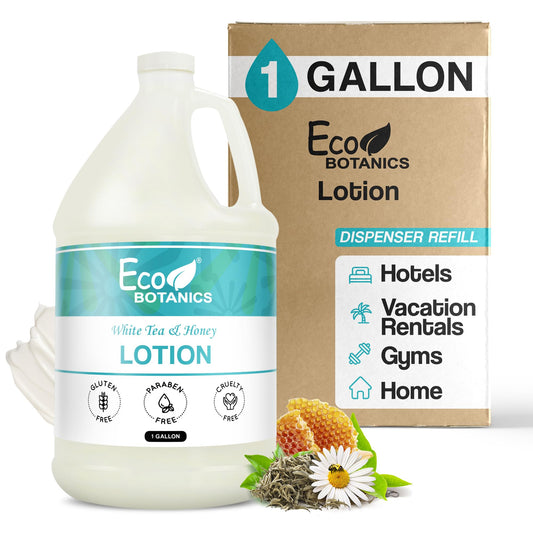 Terra Pure 1-Shoppe Eco Botanics Natural Lotion with Raw Honey & White Tea | Gallon Jug Bulk Toiletries for Airbnb, Vacation Rentals, and Home Beauty & Personal Care Terra Pure