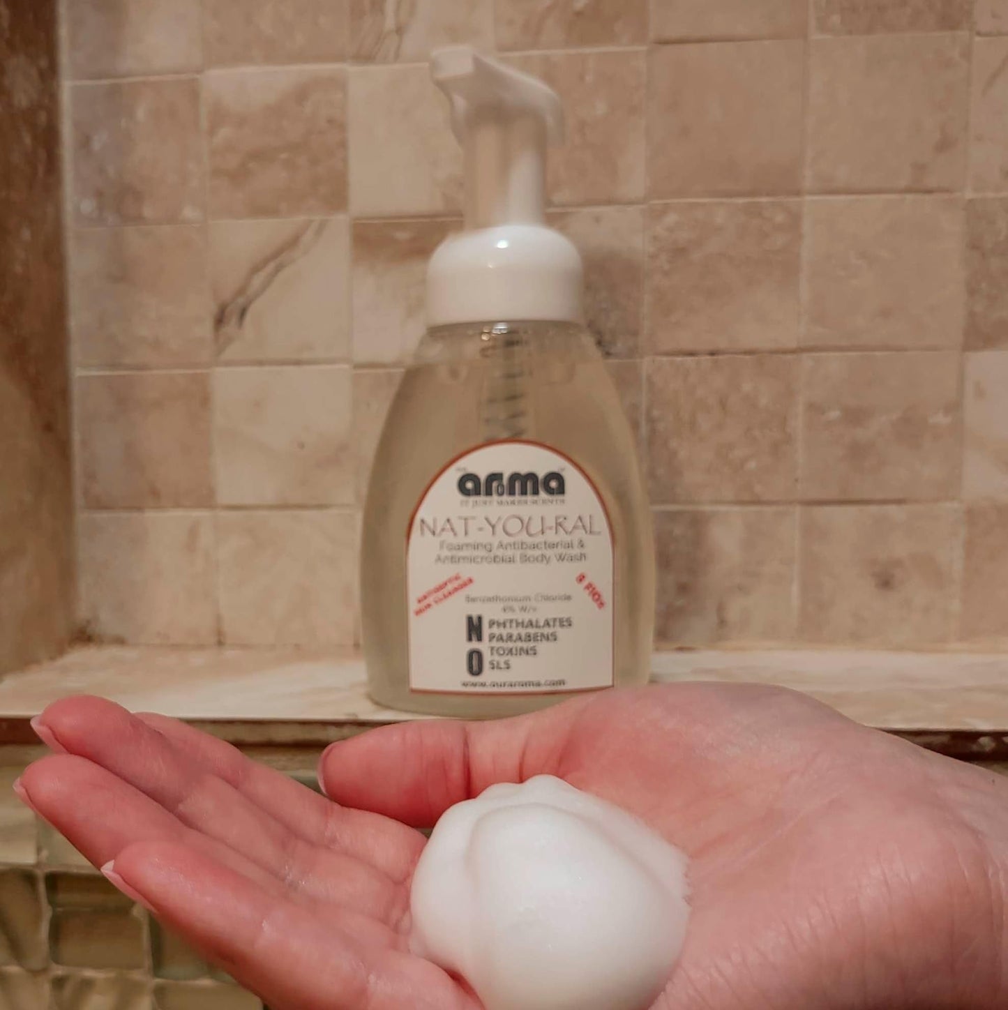 Our Aroma NAT-YOU-RAL Foaming Shower, Shampoo Liquid Soap- 8FlOz - Plant Based Ingredients Beauty & Personal Care Our Aroma