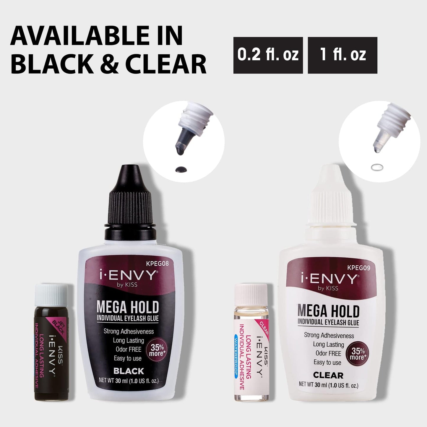 i-Envy Semi-Permanent Lash Glue Adhesive for Individual Cluster Lashes & Lash Extension, Waterproof Strong Hold, Long-Lasting Up to 2 Weeks Beauty & Personal Care i•ENVY