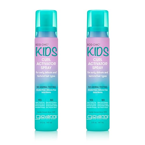 GIOVANNI Eco Chic Kids Curl Activator Spray - Curl Refresher Spray For Kids, Curl Refresher Spray For Curly Hair, Curl Revitalizer Spray For Curly Beauty & Personal Care GIOVANNI