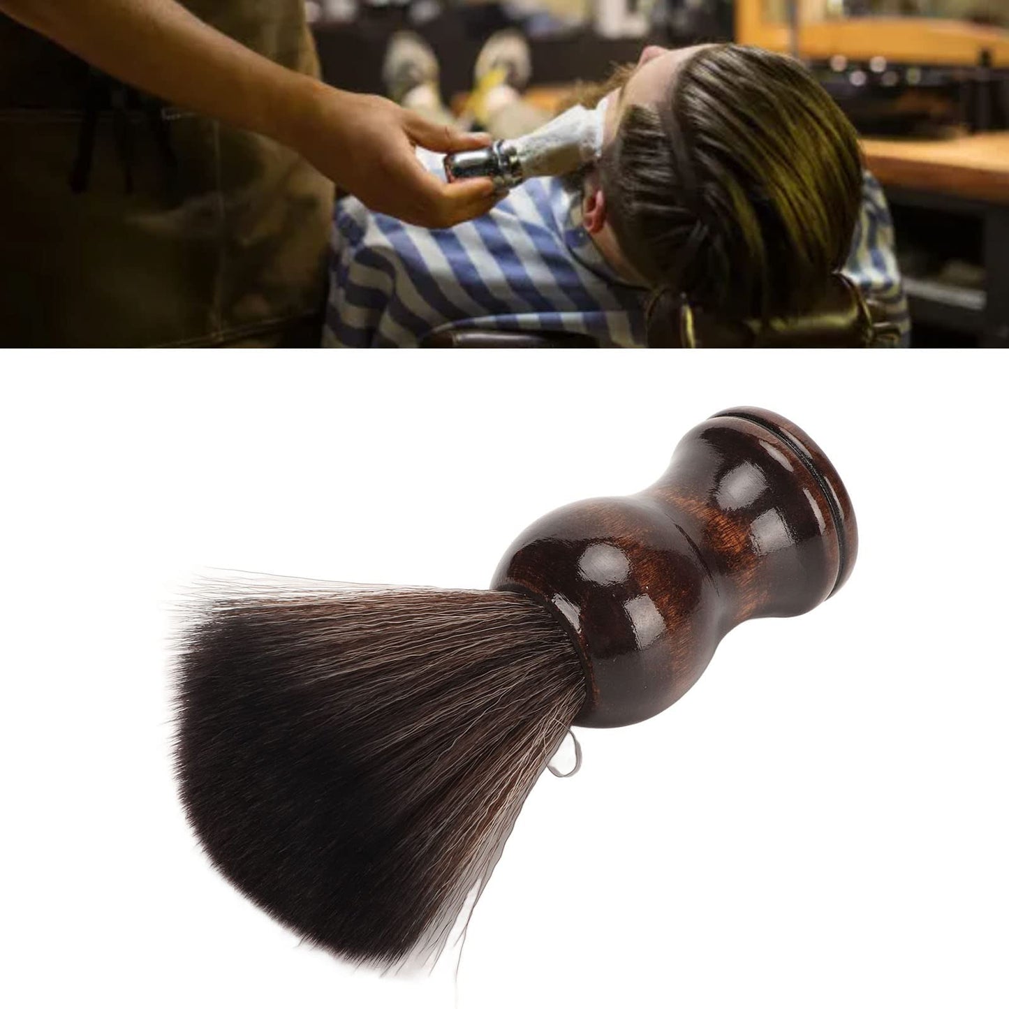 Shaving Brush, Portable Men Shave Brush Soft Nylon Shaving Brush with Wood Handle for Home and Travel Use Beauty and Personal Care FILFEEL
