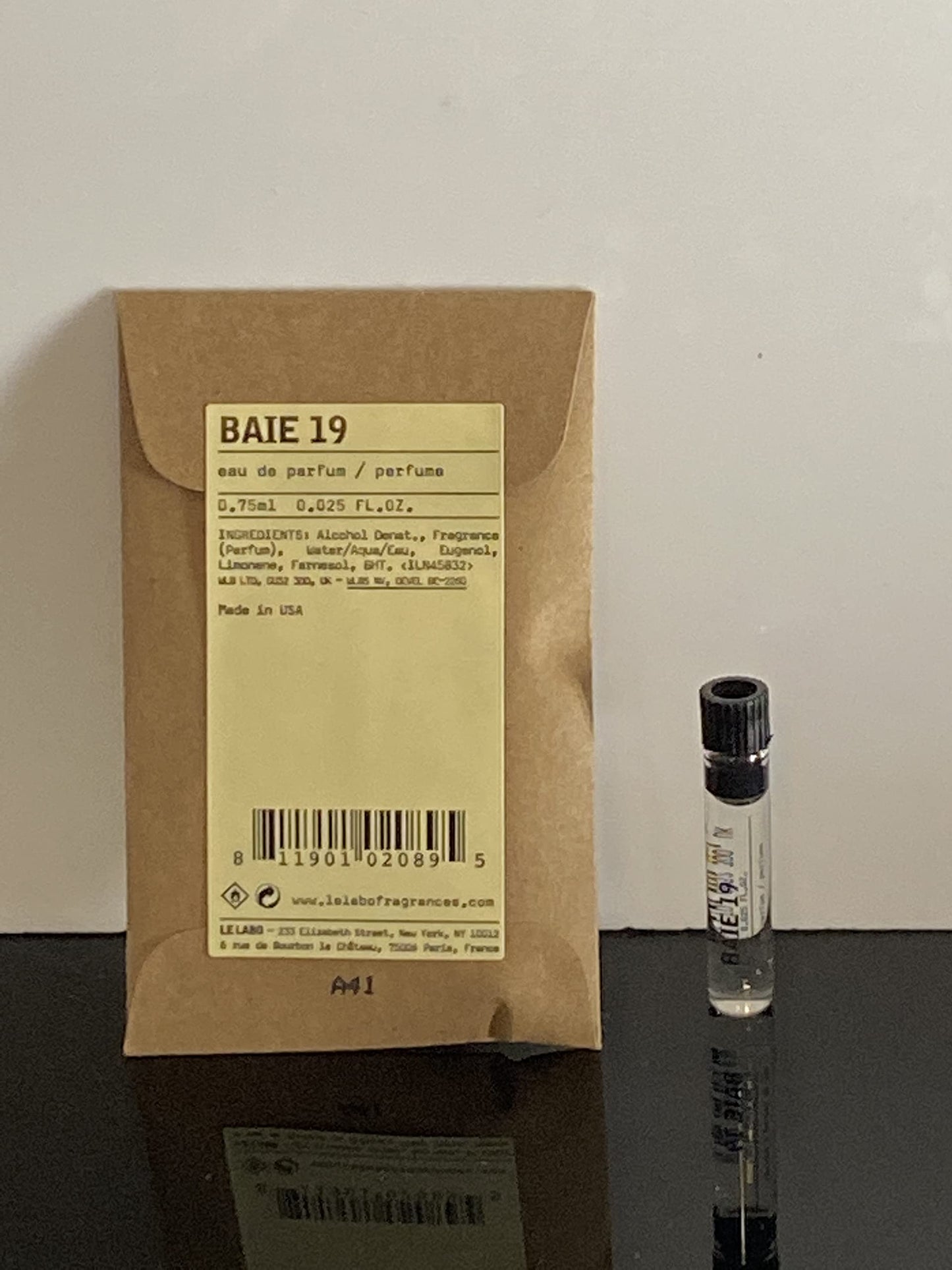 Le Labo Baie 19 Eau de Parfum 0.025 Ounce Sample Beauty & Personal Care Le Labo